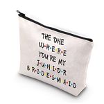 BDPWSS Junior Bridesmaid Makeup Bag for Friend Sister Bridal Party Gifts The One Where You're My Junior Bridesmaid Cosmetic Bag Wedding Party Gift from Bride (Junior Bridesmaid CBCA)