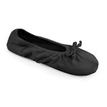 MUK LUKS Stretch Satin Ballerina Slppr Women's Slipper Medium US Black