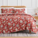 Southshore Fine Living, Inc. Jacobean Willow Oversized King Quilt Bedding Set Lightweight, Soft Bedspread 3-Piece, Two Matching Shams (108 in Wide x 98 in Long), Red, King/California King