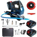 Bostar Cordless Grease Gun 21V, 12000 PSI Electric Grease Gun Kit with 2x 4.0Ah Batteries, Metal Air Bleeder Valve Brushless Motor, 3-Speed Control, Heavy Duty for Tractor, HGV & Plant Machinery