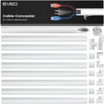 EVEO Paintable Cable Concealer for Wall Mounted TVs with Including Connectors and Adhesive Strips Connected to Raceway 150-inch