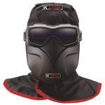 K Tool International 70046 Auto Darkening Welding Goggle Kit for Garages, Repair Shops, and DIY, Lightweight, 5-13 Adjustable Shades, Fire Retardant Hood, Bump Cap, Shield and Carrying Bag, Black/Red