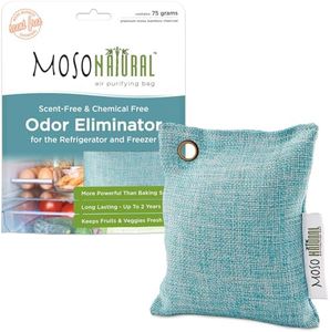 Moso Natural Air Purifying Bag for the Refrigerator and Freezer. A Scent Free Odor Eliminator. More Powerful Than Baking Soda.