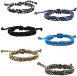 FROG SAC 6 Woven Paracord Bracelets for Boys, Parachute Cord Braided Teen Boy Bracelet, Woven Braid String Friendship Jewelry, Easter Basket Fillers for Teens, Stocking Stuffers, Camping Party Favors