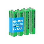 8pcs 400mAh BK-40AAABU Ni-MH AAA Rechargeable Battery for Panasonic, 1.2V BK-40AAABU 400mah AAA Rechargeable Batteries for Panasonic Cordless Phones