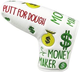 Foretra Putt for Dough - Money Maker White Golf Putter Headcover Quality PU Leather Magnetic Closure for Blade Style Putters Scotty Cameron Odyssey Taylormade Ping