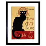 Wee Blue Coo Black Cat Chat Noir Rodolphe Salis Paris Framed Wall Art Print