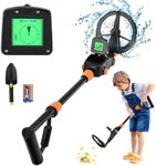 Metal Detector Kids with LED Display & Buzzer, IP68 Waterproof Search Coil, Adjustable High Sensitivity Lightweight Kids Metal Detector for Beginners to Treasure Seeking Gold Digger