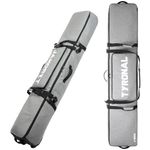 TYRONAL Snowboard Bag with Wheels, Heavy Duty 600D Polyester Oxford Wear-Resistant, Padded Bag for Single Snowboard and Boots. (Grey-160CM)