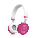 Puro Sound Labs JuniorJam Plus Volume Limiting Headphones for Kids, Safer Audio to Protect Hearing- Adjustable Bluetooth Headphones for Tablets, Smartphones, PCs- 22-Hour Battery Life- Pink