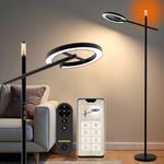 GLOWRIUM Smart Floor Lamp with Remote,Led Floor Lamp with APP,Stepless Dimmable Reading Floor Lamp 2700-6500K,Circadian Rhythm,Timer,Countdown,Modern Bright Floor Lamp for Living Room Bedroom Office