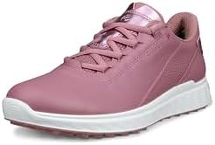 ECCO Women's S Casual Lace Waterproof Golf Shoe, Blush/Old Rose Metallic, 8-8.5