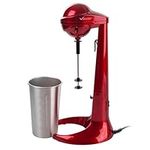 Vencier Retro Milkshake Maker - 500ml Stainless Steel Mixing Cup for Creamy Milkshakes, Protein Shakes, Omelette Mixes, and Artful Cocktail Blends (Red)