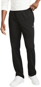 Champion Men's Open Bottom Light Weight Jersey Sweatpant, Black, Large