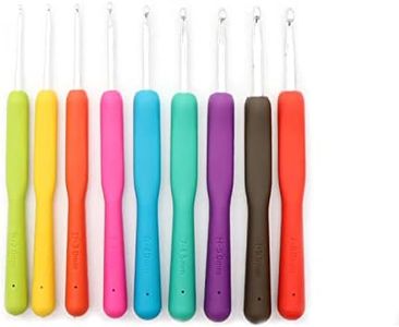 9Pcs Crochet Hooks Set, Ergonomic Handle Crochet Hook Needles for Arthritic Hands, Knitting & Crochet Supplies for Beginners, Extra Long Crochet Needles Size (2.0mm-6.0mm), Easy to Use