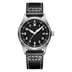 Sterile Men's Wrist Watches Automatic Waterproof 200M Without ADDIESDIVE Logo on Dial Black Leather Strap