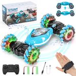 Remote Control Cars for Kids Adults,Gesture Sensor Drift RC Stunt Car,Ltteaoy Double Sided Rotating 4WD High Speed Off-Road Vehicle Toys 360° Rotation with Lights and Music,Gifts for Boys Girls Age 6+