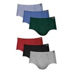 Hanes Men's 6-Pack Tagless No Ride Up Briefs with ComfortSoft Waistband, Assorted 2, Large