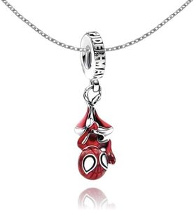 RZCXBS SpiderMan Pendant Necklace with Futuristic Design,Adjustable Red Spider Jewelry Chain for Women and Man,Ideal Spider Man's Pink Gift for spider man Fans,Cosplay,Daily Wear