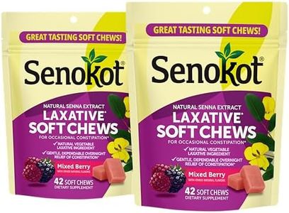 Senokot Laxative Soft Chews, Overnight Constipation Relief with Senna Extract, 42 Mixed Berry Chews (Pack of 2)