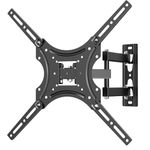 WALI TV Wall Mount for Most 26-55 inch LED TV Flat Panel Screen, Full Motion TV Mount Bracket with Perfect Center Design VESA up to 400x400mm, Weight up to 99lbs (2655LO), Black