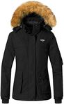 Wantdo Women's Warm Winter Ski Jacket Coat Waterproof Sports Parka Black,S