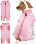 BENCMATE Dog Recovery Suit, After Surgery Dog Recovery Onesie, Professional Pet Zip Up Recovery Shirt Dog Abdominal Wound Bandages, Substitute E-Collar & Cone, Dog Onesie (XXLarge,Pink)