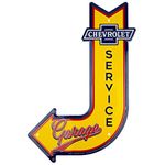 HangTime Chevrolet Service Garage Sign, Vintage Chevy Metal Automotive Wall Art Decor, 11.5 in. x 17.5 in, Man Cave Stuff for Men