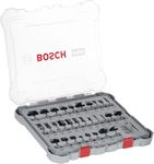 Bosch Professional 30 Pcs Router Bit Set With Mixed Bits, 6Mm Shank Bits, Suitable For Gkf 550 Plam Router And Gof 130 Router