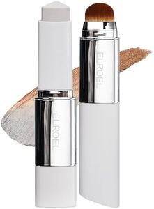 ELROEL Blanc Cover Cream Stick V White - Korean Color-Changing Foundation Stick with Volufiline - Medium to Full Coverage Dewy Finish Base Makeup - Dual-Ended with Detachable Brush (204 Tan)