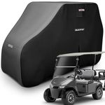 Rosefray Waterproof Golf Cart Cover Universal Fits for Most 2/2+2/4/4+2 Passenger EZGO, Club Car, Yamaha Golf Cart Black/Gray-L