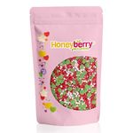 HONEYBERRY INCLUSIONS Christmas Sprinkles 200g - Premium Edible Decorating Christmas Sprinkles Mix for Baking, Cupcake and Cake Decorations, Ice Cream, Dessert and Icing Decoration Toppers