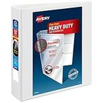 Avery Heavy Duty View 3 Ring Binder, 2" One Touch Slant Ring, Holds 8.5" x 11" Paper, 1 White Binder (79792)