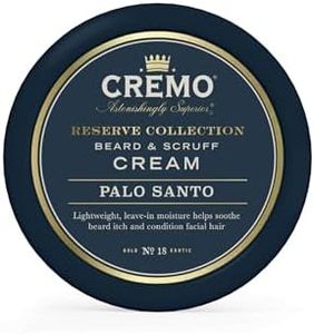 Cremo Beard & Scruff Cream, Palo Santo (Reserve Collection), 4 oz - Soothe Beard Itch, Condition and Offer Light-Hold Styling for Stubble and Scruff (Product Packaging May Vary)