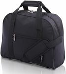 Aerolite 40x30x15 New and Improved 2023 British Airways, EasyJet, Virgin Atlantic, KLM Holdall, Cabin Luggage Under Seat Flight Bag, Black
