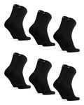 DANISH ENDURANCE Bamboo Socks, Breathable Anti Sweat Socks, for Men & Women, Unisex, 6 Pack, Black, 9-12