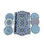 Decorative Metal Tray and Coaster S