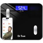 Dr Trust USA 509 Digital BMI Weight Scale with Body Fat Analyzer and Fitness Body Composition Monitor Rechargeable Electronic Weight Machine & Weighing Scale with Mobile App, Bluetooth (Black)