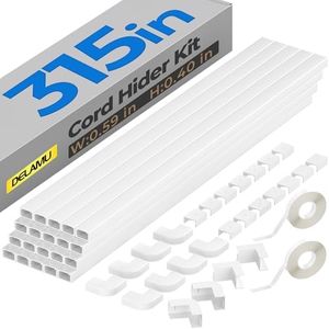 314in Cord Cover, Cord Hider Wall, One-Cord Cable Raceway, PVC Cable Concealer Hider, Wire Hiders for TV on Wall, Cable Wire Cover for Hiding 1-2 Small Cords, 20x L15.7in W0.59 H0.40in, CC03-2Pack