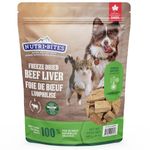 NutriBites Freeze Dried Dog & Cat Treats | Healthy Pet Training Treats or Food Topper | All Natural, 1 Single Animal Protein, High Protein | Premium Bulk Value Pack (Treat, Beef Liver)