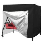 FLYMEI Outdoor Swing Cover 3 Seater Waterproof Patio Swing Cover Porch Swing Cover 3 Triple Seater Swing Canopy Cover All Weather Protection, 87'' (L) x 49''(W) x 67''(H)