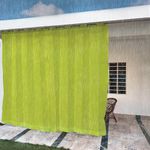 HIPPO Waterproof Plastic Outdoor Balcony Curtain HDPE Fabric Sun & Rain Protection for Balcony 10ft Long Door Curtain (Lime-Grass | 4.50FTX10.00FT | 2PC)