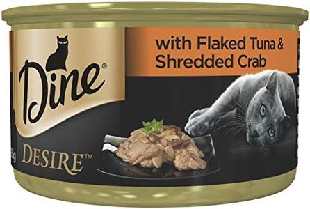 DINE Desire Wet Cat Food with Flaked Tuna And Shredded Crab 85g Can, 24 Pack