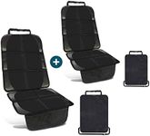 smartpeas Car Seat Protector for Children - Children Seat Pad - Black - Non-Slip, Easy to Clean and Safe – Suitable for Isofix + Free: Foot Protector Car Seat Protector in Universal Fit