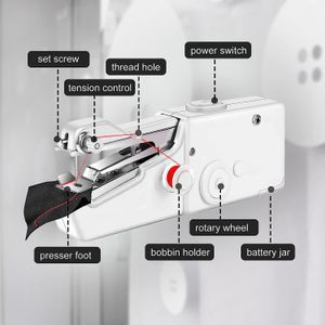 Mini Handheld Cordless Sewing Machine – Portable Electric, Accessories, White