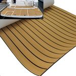 yuanjiasheng Boat Flooring EVA Foam Sheet 94.5"× 35.4" Faux Teak Decking Mat Non-Slip and Self-Adhesive Flooring Pad for Boats Yacht Swim Platform RV Floor Kayak Surfboard Golf Cart