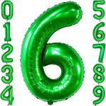 40in Green Balloon Number 6, Helium Foil Mylar Number Balloon for Birthday Party Wedding Anniversary Decoration (Green, Number 6)