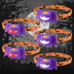 EverBrite Halloween Bat Headlamps Halloween Gifts, 5 Pack Head Lamps with Warm/Red/Strobe 3 Modes, Headlights for Halloween Party and Decorations