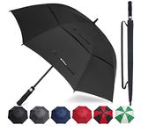 ACEIken Golf Umbrella Windproof Large 62 Inch, Double Canopy Vented, Automatic Open, Extra Large Oversized, Waterproof Sun Protection Ultra Rain & Wind Resistant Umbrellas, Black