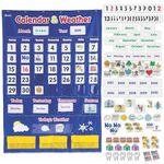 Learning Resources Calendar and Weather Pocket Chart - 136 pieces, Classroom Supplies and Organization